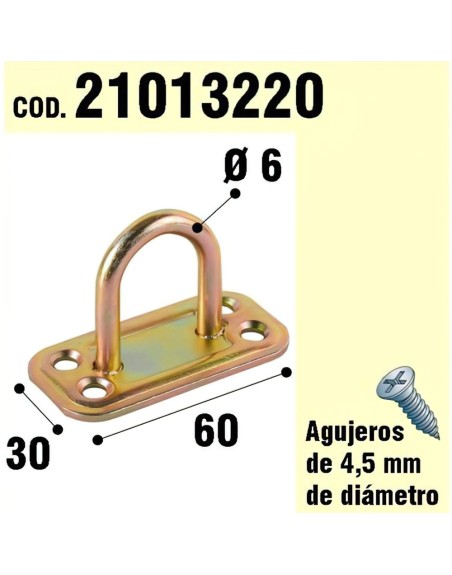 Soporte Para Madera Anilla  Bicromatado Ø 6 mm.