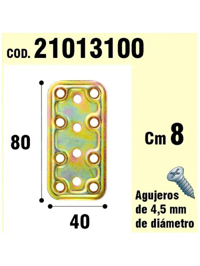 Soporte Para Madera Placa Bicromatada 40x80 mm.