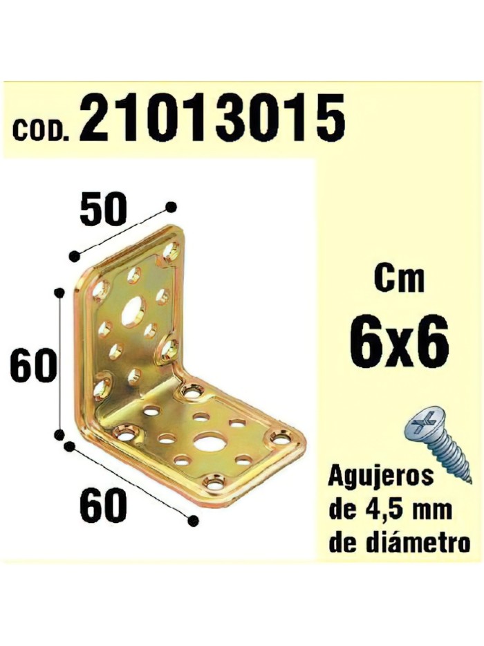 Soporte Para Madera Ángulo   50x 60x 60 mm.