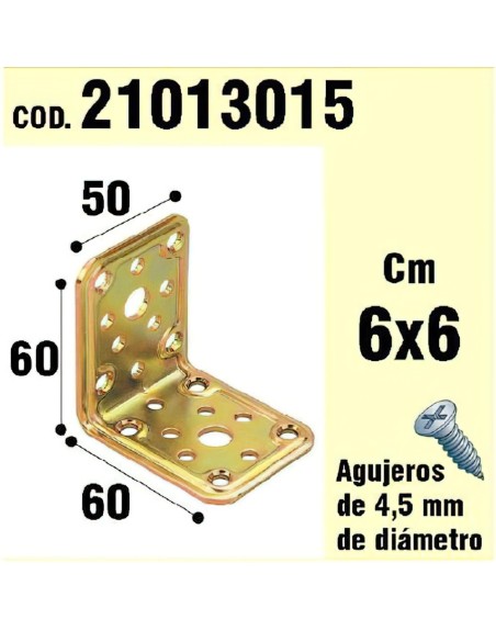 Soporte Para Madera Ángulo   50x 60x 60 mm.