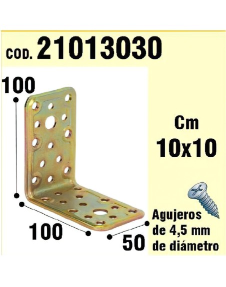 Soporte Para Madera Ángulo  50x 100x 100 mm.