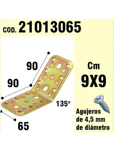 Soporte Para Madera Ángulo  65x90x90 mm./135°