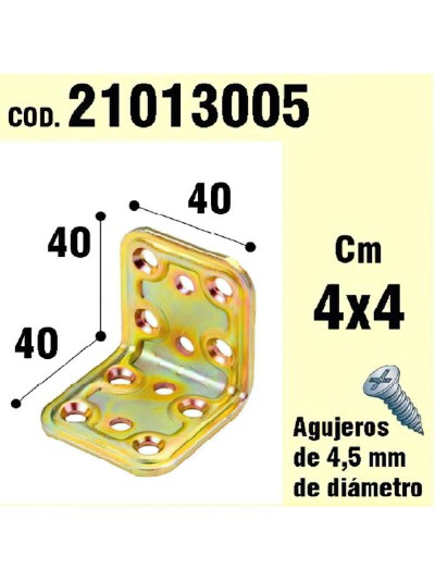 Soporte Para Madera Ángulo   40x40x40 mm.