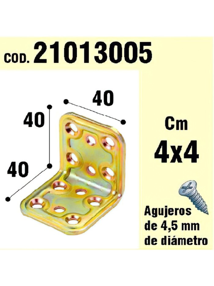 Soporte Para Madera Ángulo   40x40x40 mm.