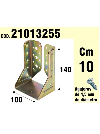 Soporte Para Madera Alas Interiores Bicromatado 100 mm.