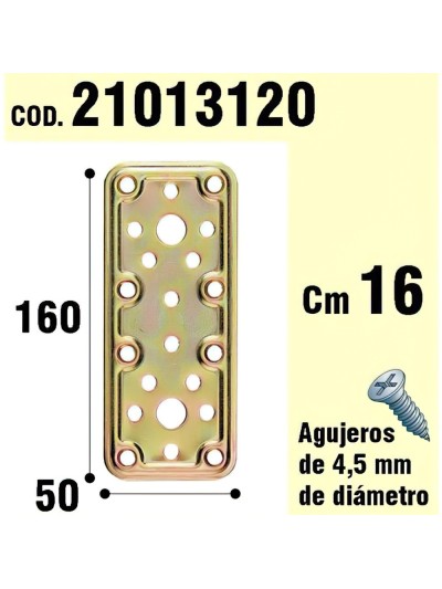 Soporte Para Madera Placa Bicromatada 50x160 mm.