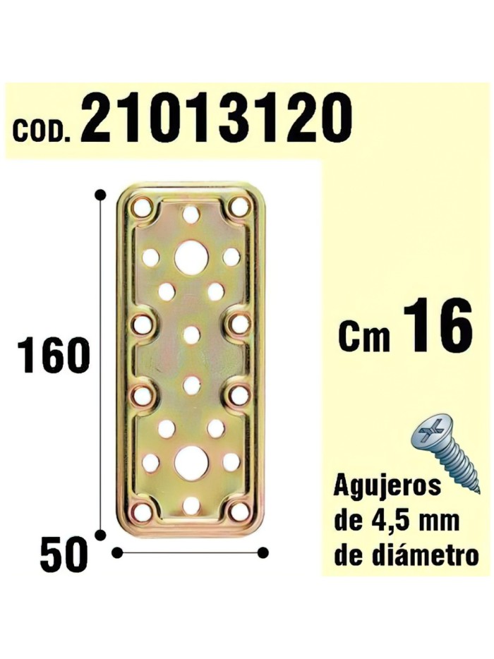 Soporte Para Madera Placa Bicromatada 50x160 mm.