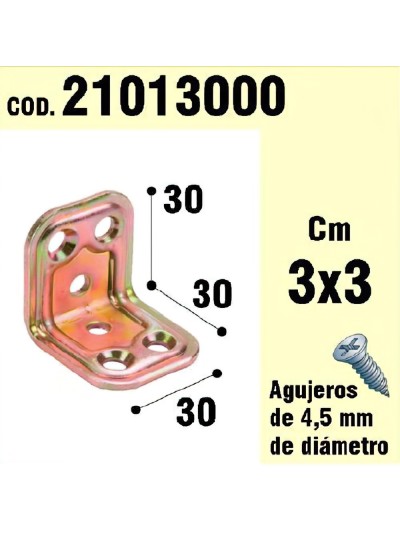 Soporte Para Madera Ángulo   30 x 30 x 30 mm.