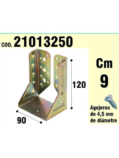 Soporte Para Madera Alas Interiores Bicromatado  90 mm.