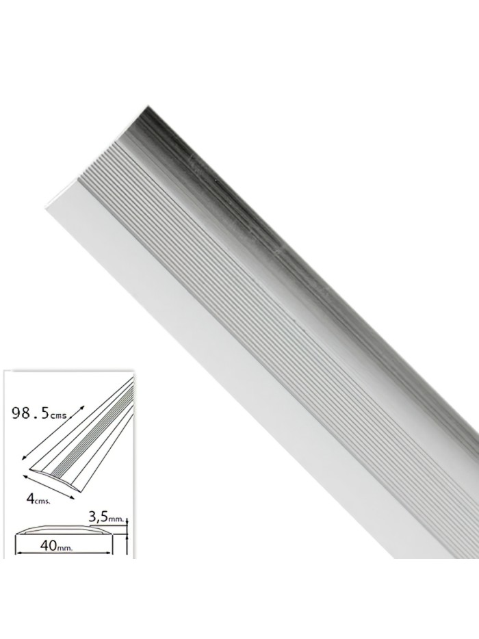 Tapajuntas Adhesivo Para Moquetas Metal Plata 98,5 cm. Tapajuntas Adhesivo Para Moquetas Metal Plata 98,5 cm.