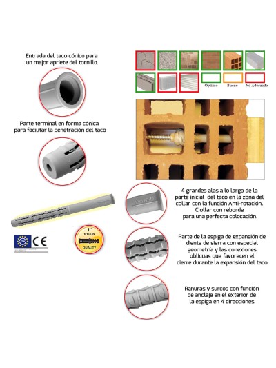 Taco Wolfpack Con Tirafondo Torx MU-XL 10 x 120 mm. (Caja de 50 piezas)