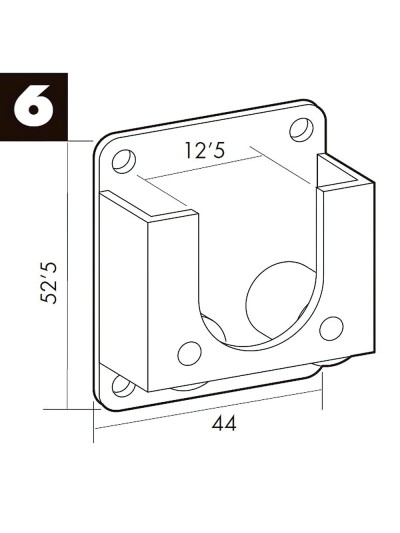 Soporte Persiana Roldana Zincado