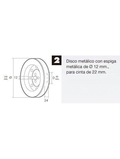 Disco Persiana Metalico Espiga Metalica 150x60 Cinta 22 mm.