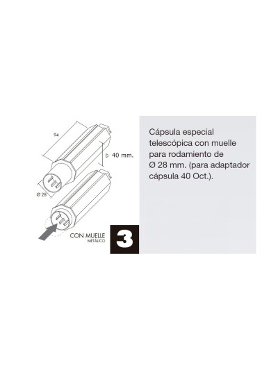 Capsula Persiana Telescopica Sin Espiga Para Eje 40 mm.