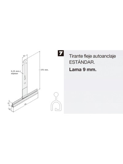Tirante Persiana Autoanclaje Standar 117