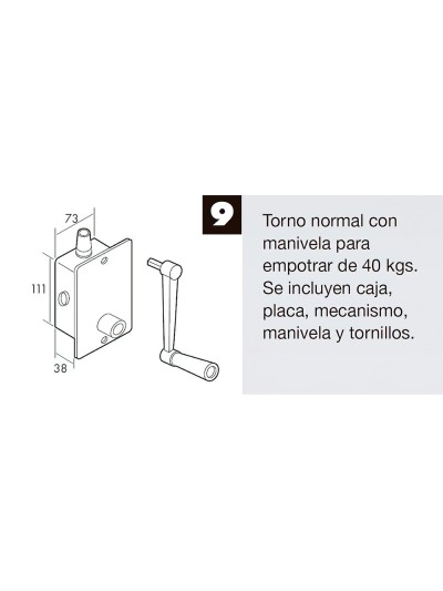 Torno Elevacion Persiana Empotrar Blanco