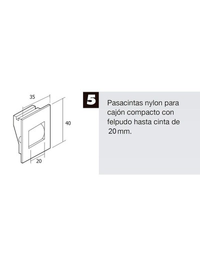 Pasacintas Persiana Compacto Rodillo Metal Cinta Hasta 20 mm.