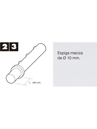 Espiga Persiana 100 mm. Para Disco o Capsula Plastico