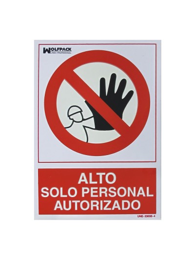 Cartel Alto Acceso Solo Personal Autorizado 30x21