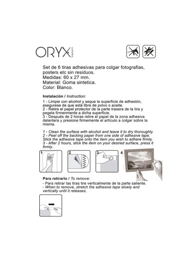 Tiras Adhesivas Doble Cara Sin Residuos (Blister de 6 piezas )