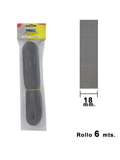 Cinta Persiana Wolfpack Gris 18 mm. Rollo 6 Metros