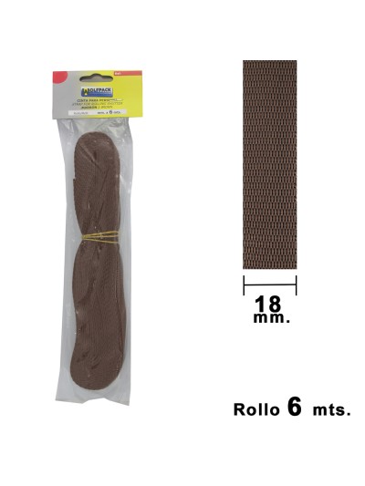 Cinta Persiana Wolfpack Marrón 18 mm. Rollo 6 Metros