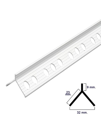 Guardavivos Pvc Flecha Para Mortero Barra 2,5 Metros