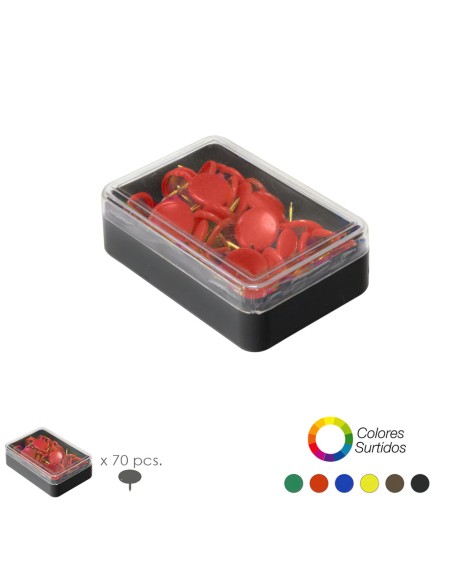 Chinchetas Colores Surtidos (Caja 70 Unidades)