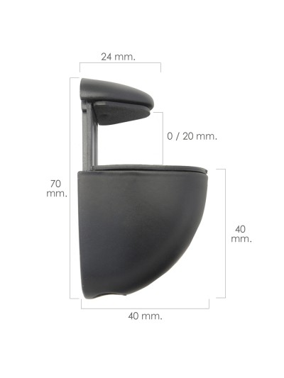 Soporte Pelicano Regulable Para Estante 1 / 20 mm. Negro (1 Pieza)