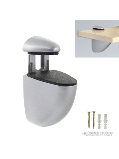Soporte Pelicano Regulable Para Estante 1 / 20 mm. Cromo Mate (1 Pieza)