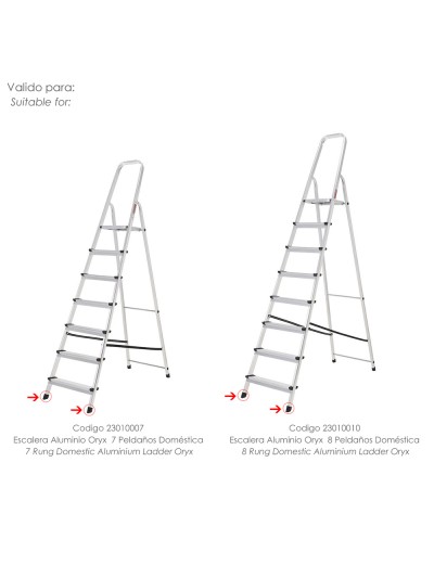 Contera Escaleras Aluminio Oryx Delantera de 7 y 8 Peldaños