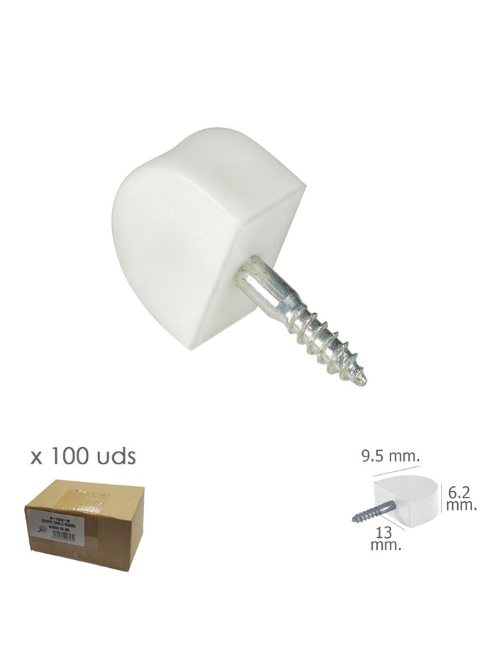 Soporte Estanteria Tornillo Pequeño Blanco (Caja 100 unidades)