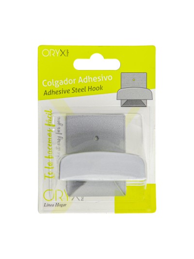 Colgador Percha Adhesivo Acero Inoxidable Color Gris