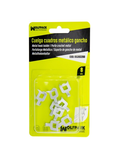 Cuelga Cuadros Metalico Gancho Blister 8 Piezas