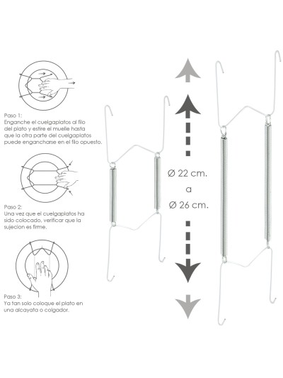 Cuelgaplatos Muelle Para platos de Ø 22 a 26 cm.