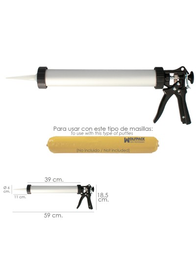 Pistola Aluminio / Acero Para Aplicar Mortero Capacidad 660 CC.