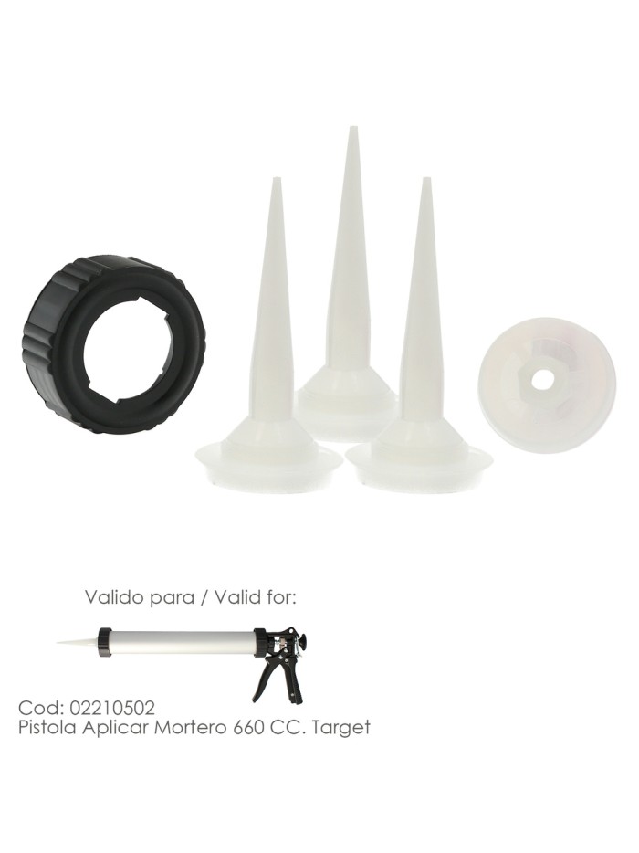 Set Accesorios para Pistola Aluminio / Acero Aplicar Mortero 660 CC. 02210502