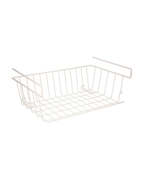 Cesta Bajo Estante Colgante Blanca 39x25x11cm.