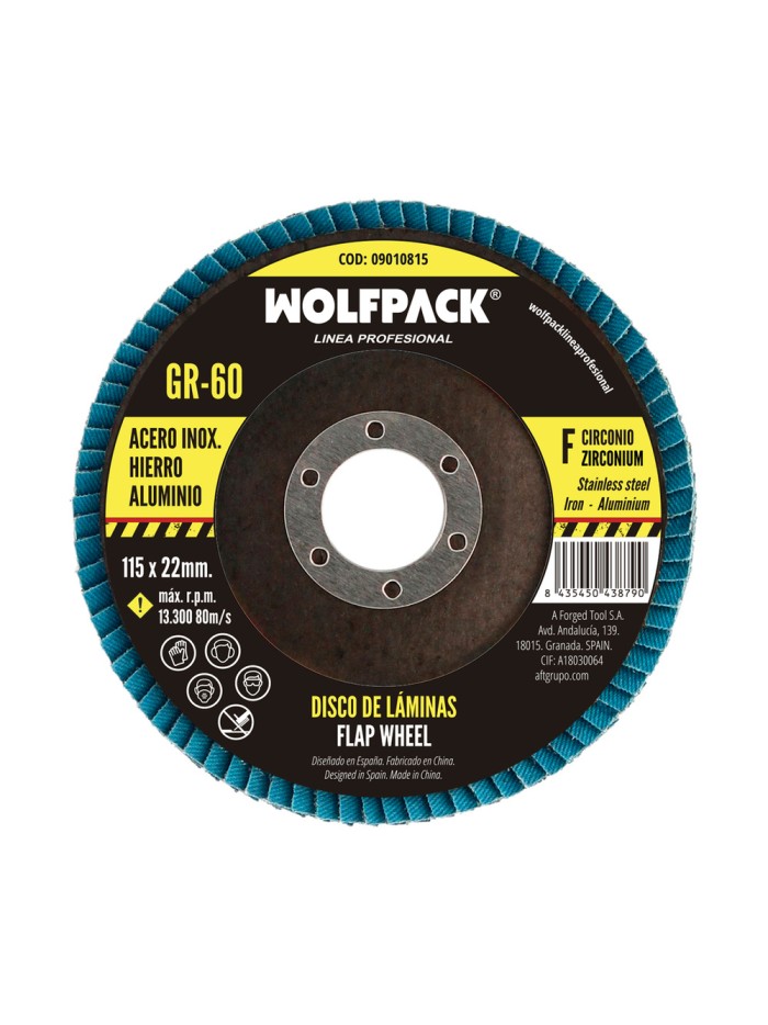 Disco Laminas Abrasivo Para Amoladora Ø 115 mm. Grano 60 Disco Laminado Acero, Disco Lija Acero Inoxidable, Disco Pulidor Acero