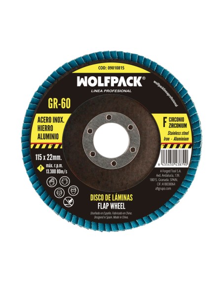 Disco Laminas Abrasivo Para Amoladora Ø 115 mm. Grano 60 Disco Laminado Acero, Disco Lija Acero Inoxidable, Disco Pulidor Acero