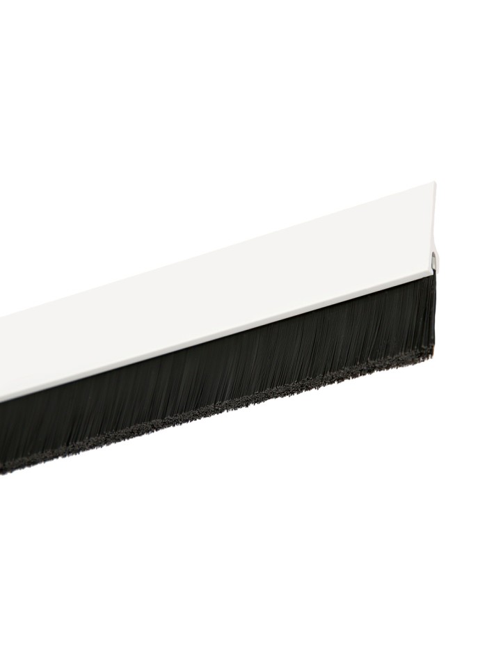 Burlete Pvc Con Cepillo. Para Puertas. Color Blanco 1 Metro