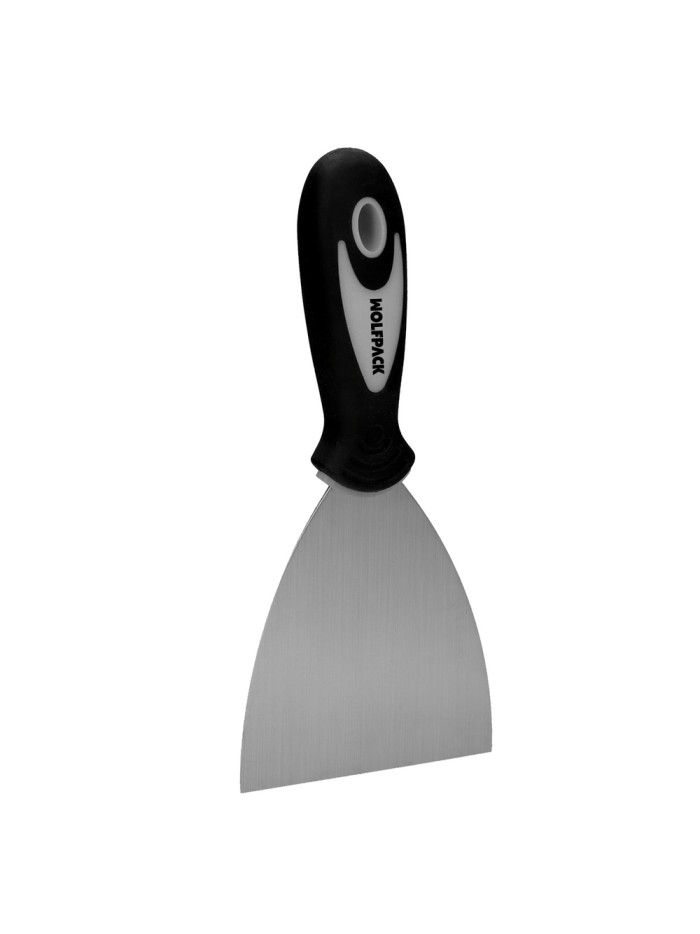 Espatula Acero Inoxidable Ancho 80 mm. Con Mango de Goma Ergonomico, Espatula Pintor, Espatula Masilla, Paletina, Paleta Rascar