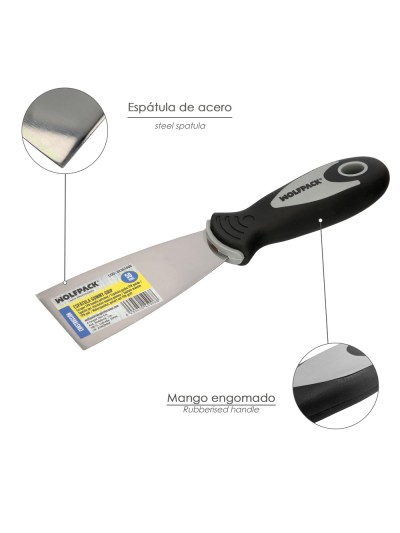 Espatula Mango Gummy Grip Hoja 50 mm. Espatula Yeso, Espatula Pintor, Espatula Masillas, Espatula Pladur, etc.