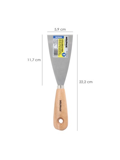 Espatula Mango Madera Hoja Acero 60 mm. Espatula Yeso, Espatula Pintor, Espatula Masillas, Espatula Pladur, etc.