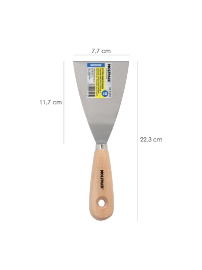 Espatula Mango Madera Hoja Acero 80 mm. Espatula Yeso, Espatula Pintor, Espatula Masillas, Espatula Pladur, etc.