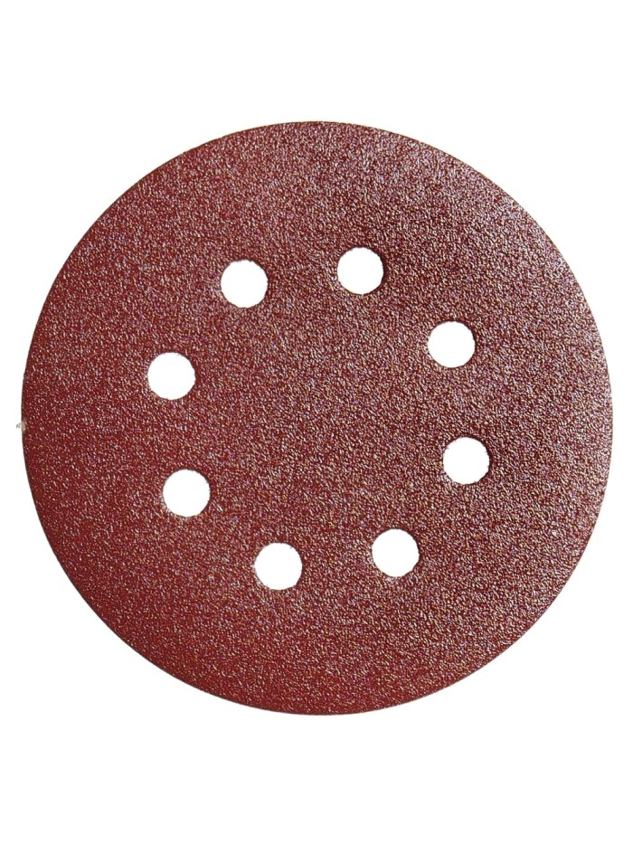 Lija Recambio Velcro Para Lijadoras Excentricas Disco 125 Ø Con Agujeros Grano 40 (10 Piezas)