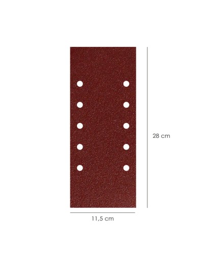 Lija Recambio Con Velcro 115x280 mm. con Agujeros Grano  120 (10 Piezas)