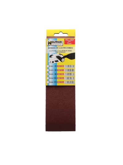 Lija Recambio Banda  75x457 mm. Grano  80 (3 Piezas)