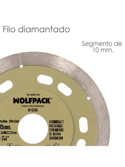 Disco Diamante Ø 115 mm. Materiales de Ultima Generación. Segmento de 10 mm.