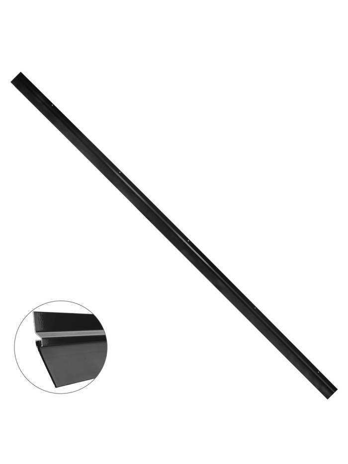 Burlete Para Puertas De Garaje Aluminio Negro Con Goma 2,5 m. Perfil Bajo Cochera Cepillo De Puerta, Burlete Garaje